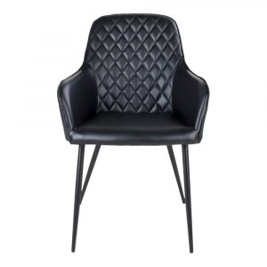 Harbo lænestol i sort kunst læder