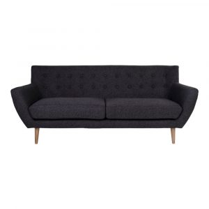 Mørkegrå 3 pers sofa.