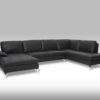 Bolette U Hjørne sofa i sort læder.