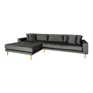 Lido chaiselong sofa - Mørkegrå velour