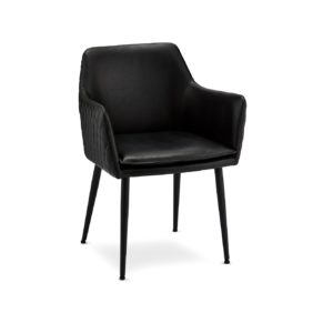 Shiva spisebordsstol - Black PU læder