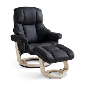 Recliner stol Crown, sort eller micro fiber incl. skammel.