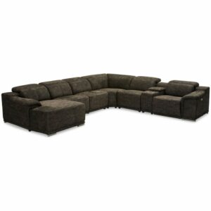 ALEXA U-SOFA HØJREVENDT - GRÅ-BRUN